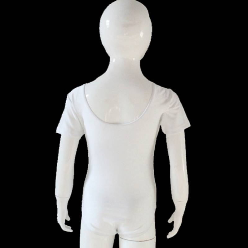 Hvit kortermet leotard nylon