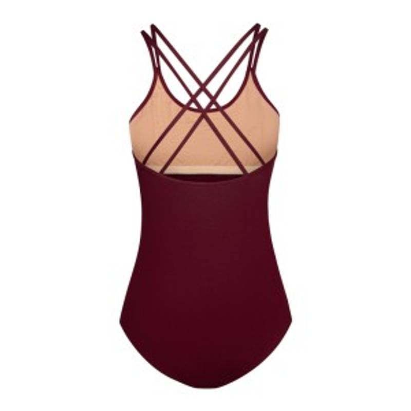 Burgunder kryss camisole bomull, Rumpf